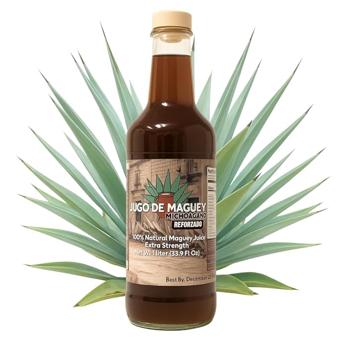 HERBALISTA Maguey Black Juice - Jugo De Maguey Tarasco Asado Extract 33.3 Fl Oz (1 Liter) | All Natural 100% Juice | Jugo de Maguey de Michoacan Sabor Natural