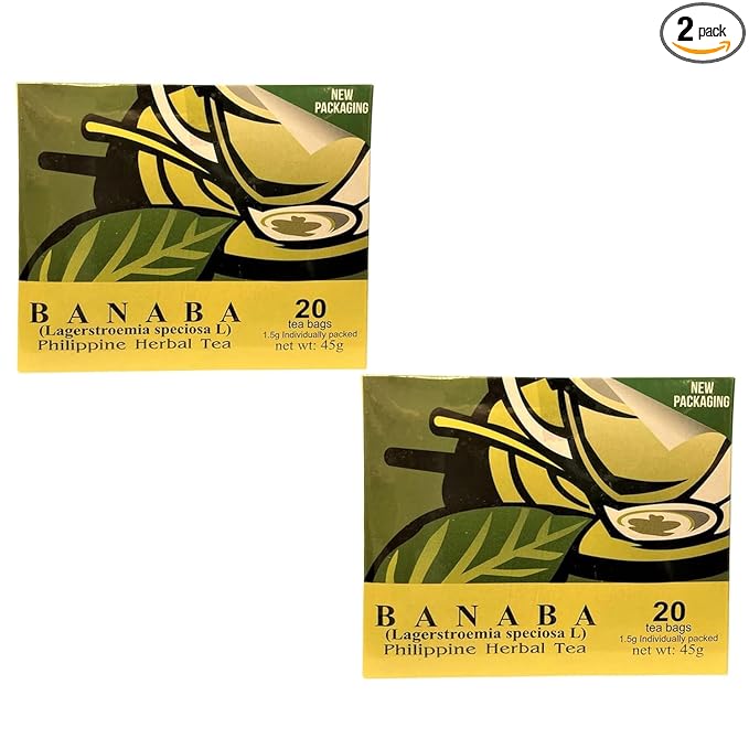 Banaba Philippine Tea Organic Herbal - Pack of 2-20 Teabags per Box - Total 40 Tea Bags - 100% All-Natural Finest Banaba Leaves – Premium Tea Bags Packaging