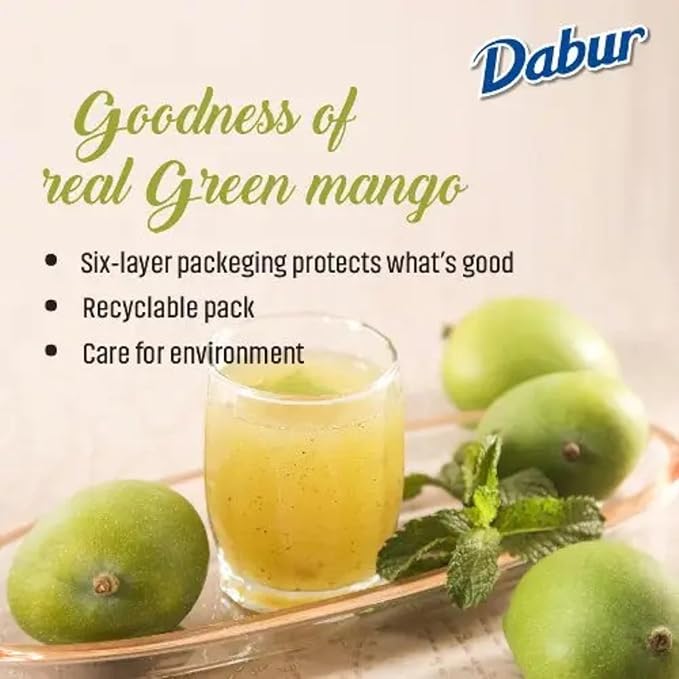 Dabur Real Green Mango/Aampanna Fruit (Cocktail/Mocktail) Juice Drink 1 Ltr [pack of 3]