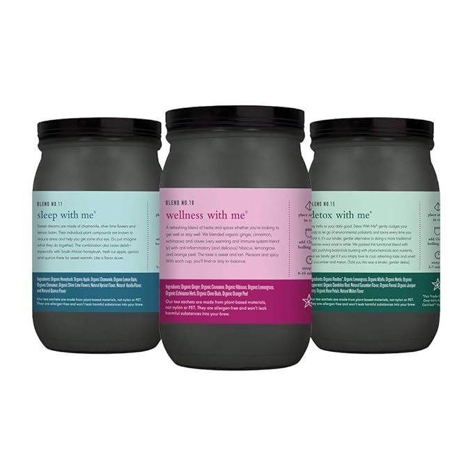 Paromi Immunity Sleep and Detox Organic Tea Variety Pack Signature Jar 15 Count (Pack of 3)