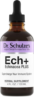 Dr. Schulze's Echinacea Plus | Echinacea Root and Seed | All Organic Extract | Gluten-Free &amp Non-GMO for Immune System Support | 4 oz