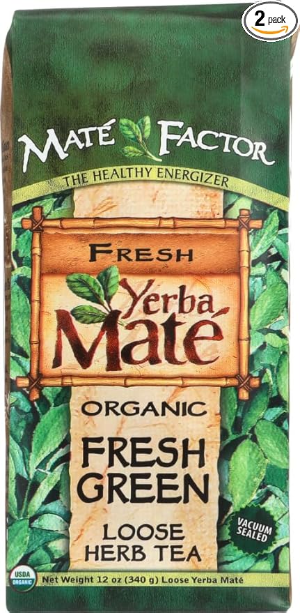 Organic Yerba Mate Fresh Green Loose Herb Tea 2 Packs (12 oz (340 g))