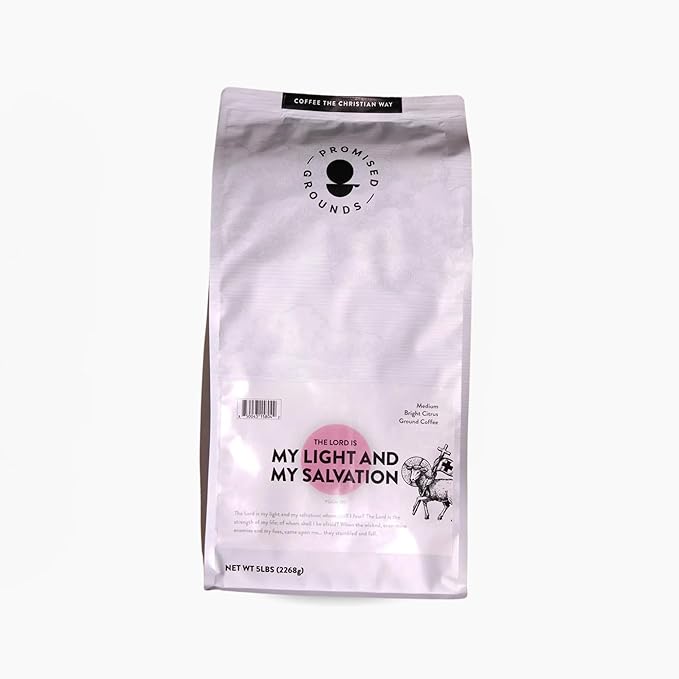 Psalm 27 Ground Coffee Medium Roast (5lb Bulk Bag) – Bold Citrus Notes Single Origin Nicaragua Fresh Roasted Faith-Inspired – Supports Clean Water Missions Resealable for Freshness
