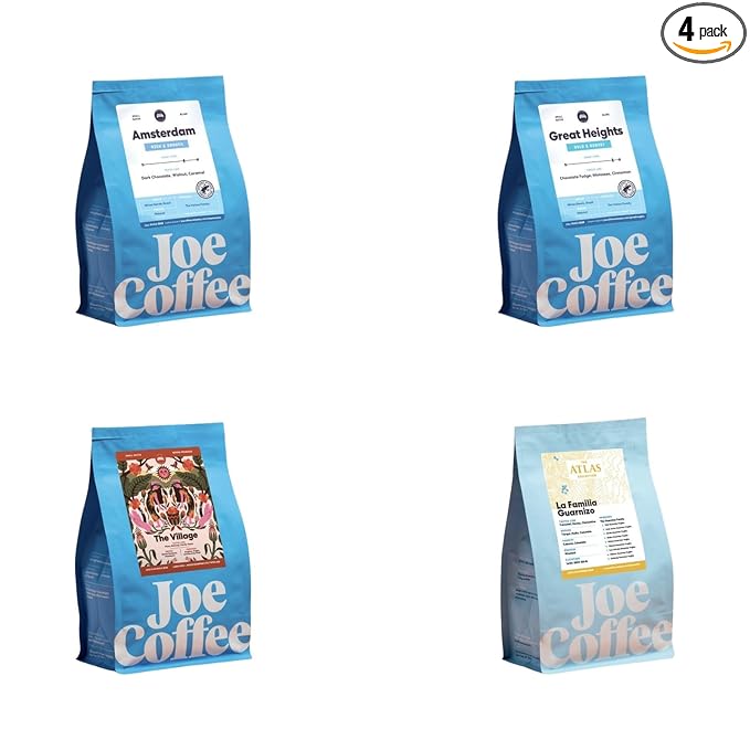 Bean Box Coffee Sampler - Roasted by Joe 4-Pack Freshly Ground Coffee Gourmet Coffee