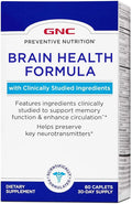 GNC Preventive Nutrition Brain Health Formula 60 Caplets Supports Memory Function and Enhances Circulation