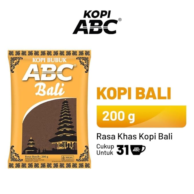 Kopi ABC Indonesia Bali Coffee Bali Kopi Bubuk 200g (Pack of 1)