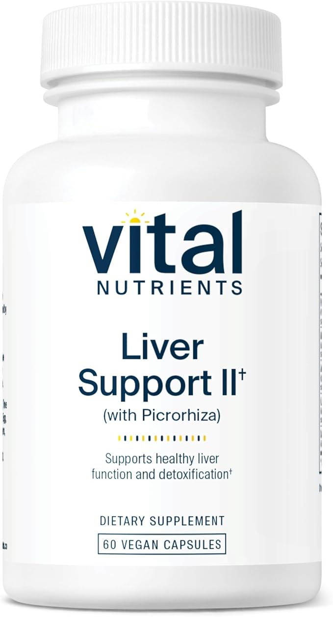 Vital Nutrients Liver Support II with Picrorhiza Milk Thistle and Curcumin - Vegan Supplement - Herbal Combination to Support Healthy Liver Function* - Gluten Dairy and Soy Free - 60 Capsules