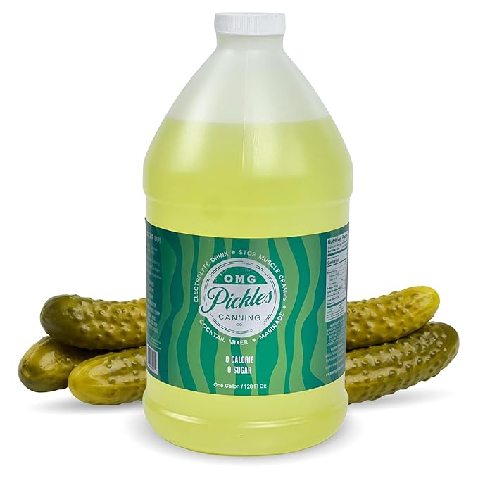 OMG Pickles Dill Pickle Juice for Leg Cramps – Natural Pickle Juice Sports Drink for Cramp Relief &amp Hydration – Pickle Juice Sport Recovery with Electrolytes – Dill Pickle Juice Gallon Bottle - 12