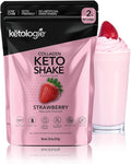 Keto Collagen Shake (Vanilla) - with Coconut Oil Prebiotics Grass Fed Hydrolyzed Collagen Peptides Type I &amp III Low Carb Gluten Free1.78lbs. (810g Strawberry)