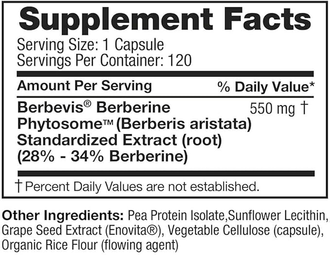 Berberine Phytosome 120 Vegan Capsules