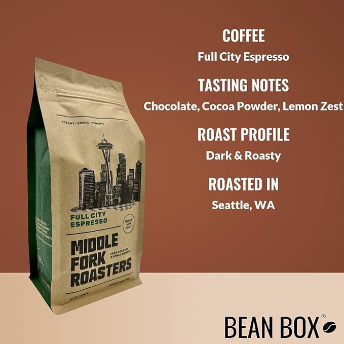 Bean Box Coffee Sampler - Roasted by Middle Fork 4-Pack Whole Bean Coffee Gourmet Coffee