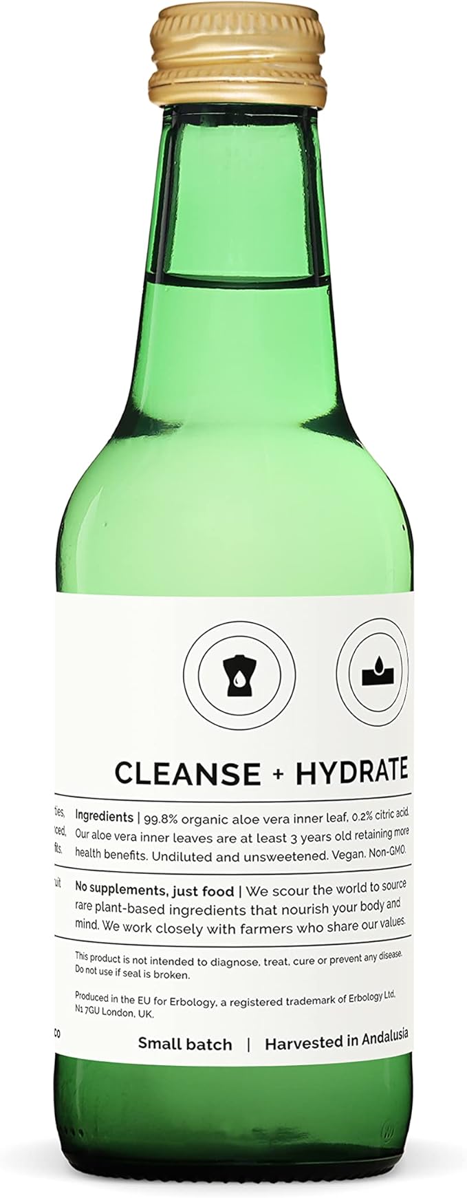 100% Organic Aloe Vera Juice 8.5 fl oz (Box of 6) - Supports Immunity &amp Gut Health - Straight from Farm in Spain - Undiluted - No Added Sugar or Artificial Preservatives - Non-GMO