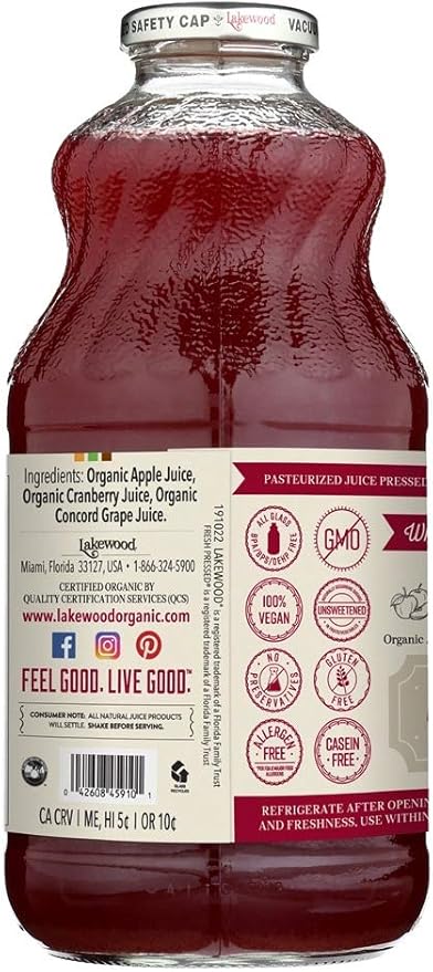 LAKEWOOD Juice-ORG-Cranberry Blend