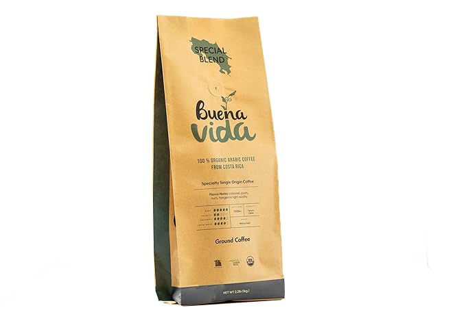 Buena Vida Speacialty Coffee - Special Blend Ground - Costa Rican Regenerative Coffee (35 oz)