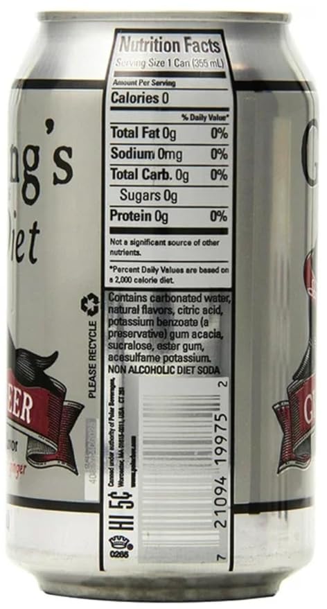 Goslings Diet Ginger Beer Cans of 12 fl oz Each | Ginger Beer Sugar Free For Moscow Mule And Mixers For Alcoholic Drinks (24)