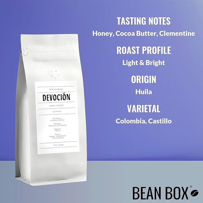La Divina - Women in Coffee - Roasted by Devocion - Whole Bean Coffee - 12 Ounce Bag