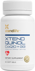Xtendlife Xtend-Quinol CoQ10 Supplement for Heart Health Cellular Energy and Aging Health - Ubiquinol and GG for CoEnzyme Q10 Production - 60 Day Supply