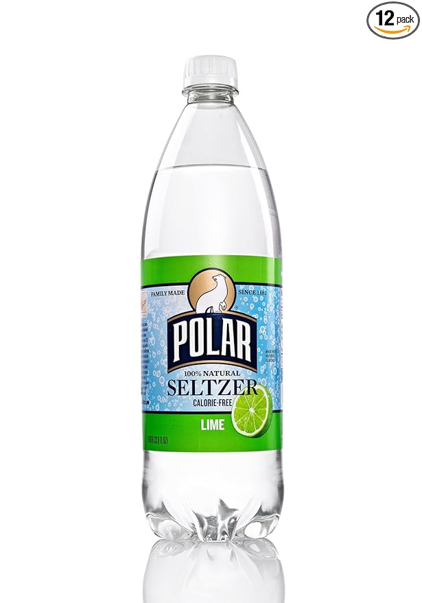 Polar Beverages Seltzer Lime 33.8 Fluid Ounce (Pack of 12)