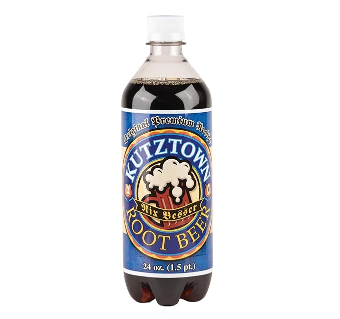 AmishTastes Soft Drinks Variety Box (Sarsaparilla Birch Beer White Birch Beer Root Beer) Kutztown Nix Besser PA Dutch Amish Style 96 Oz.