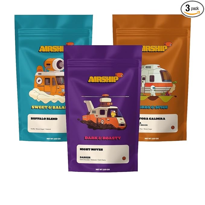 Bean Box Sampler - Roasted by Airship 3-Pack Freshly Ground Coffee Gourmet Coffee