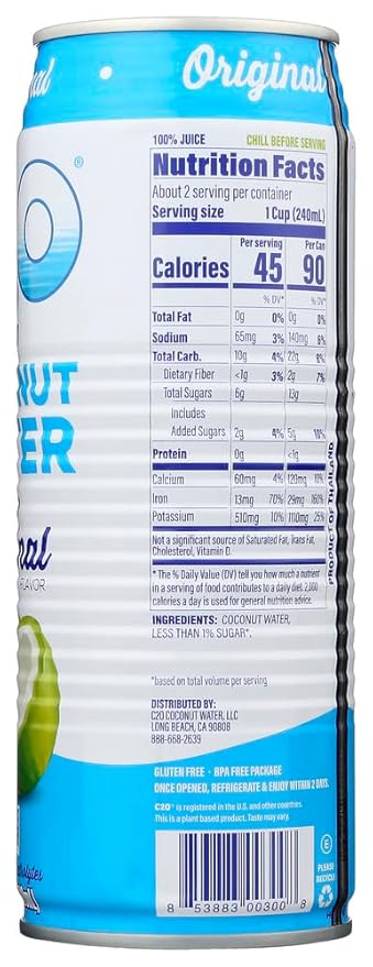 C2O Pure Coconut Water 36x 17.5 Oz