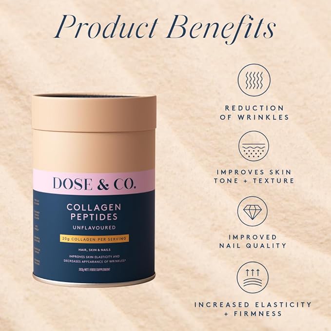 DOSE &amp CO. Pure Collagen Peptides for Hair Skin &amp Nails Unflavored - 10oz Powder Supplement