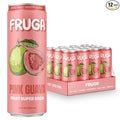 FRUGA Pink Guava Sparkling Fruit Super Soda Prebiotic Soda Low Calorie Healthy Soda Benefits and Vitamin Boost 12 Fl Oz (Pack of 12)