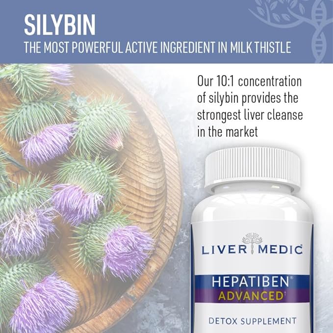 Hepatiben Liver Detox Cleanse All Natural Supplement with Milk Thistle Silybin NAC Choline MSM Turmeric Berberine Glutathione Alpha Lipoic Acid Vegan NonGMO 120 Capsules 1500mg