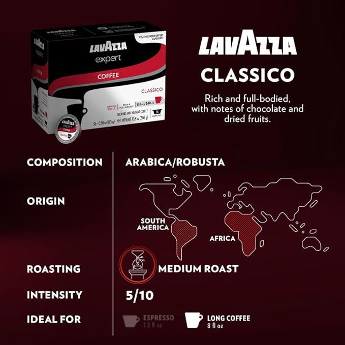 Lavazza Expert Variety Pack Contains Light Medium and Dark Roast Espresso and Coffee Capsules Compatible with Lavazza Classy Machines (36 Capsules)