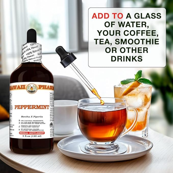 Peppermint (Mentha X Piperita) Dry Leaf Tincture All Natural Vegan Pure Liquid Extract - 32 fl.oz