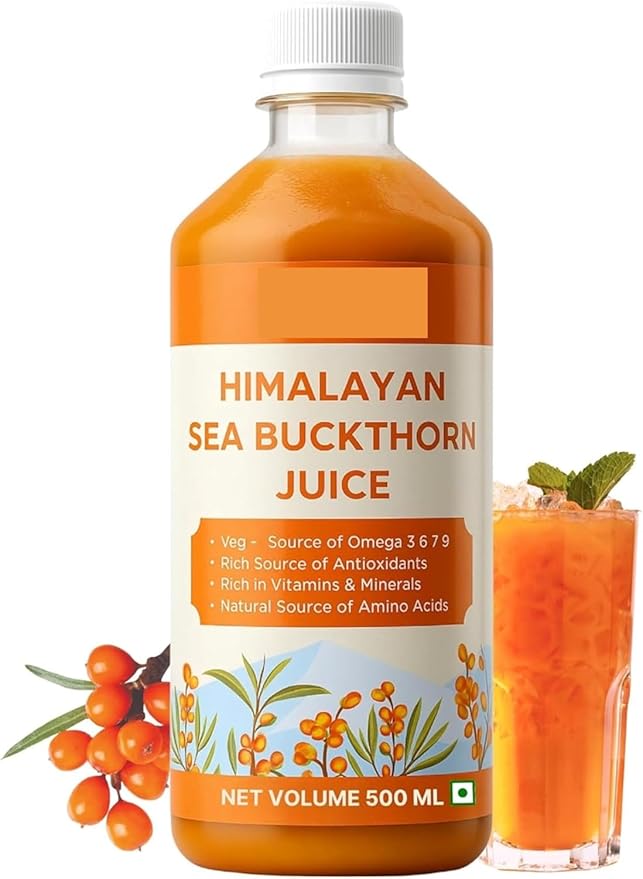 Sea Buckthorn Berry Jui.ce - 500 ml | 16.9 fl oz - Herbal Sea Buckthorn - 50 Glasses 1Pack