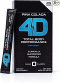 4D Pina Colada 25 Unit Box - Electrolytes Aminos Vitamins &amp Energy Powder Packets - Zero Calories &amp Sugars - Gluten Free Non-GMO Keto &amp Vegan Friendly