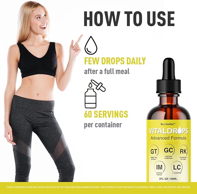 Vital Drops - Official Vital Drops Advanced Formula VitalDrops Daily Premium Liquid Supplement Support All Natural Multivitamin for Overall Health &amp Wellness 1 Bottle for 1 Month