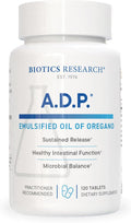 Biotics Research A.D.P. Emulsified Oil of Oregano Tablets for GI Health -Sustained Release for High Absorption Contains Carvacrol Wild Oregano Oil 50mg/S - Patented Formula -Non GMO –120 Tablets