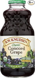 R.W. KNUDSEN Juice Og2 Concord Grape Pack of 6 Size 32 FZ (Gluten Free GMO Free 95%+ Organic)