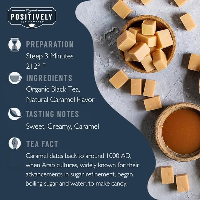 Organic Positively Tea Company Caramel Black Tea Loose Leaf 16 Ounce