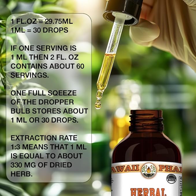 Hawaii Pharm California Poppy Alcohol-Free Extract Glycerite for Calming Nervous System Promotes Relaxation Supports Sleep Eases Tension - 32 fl.oz