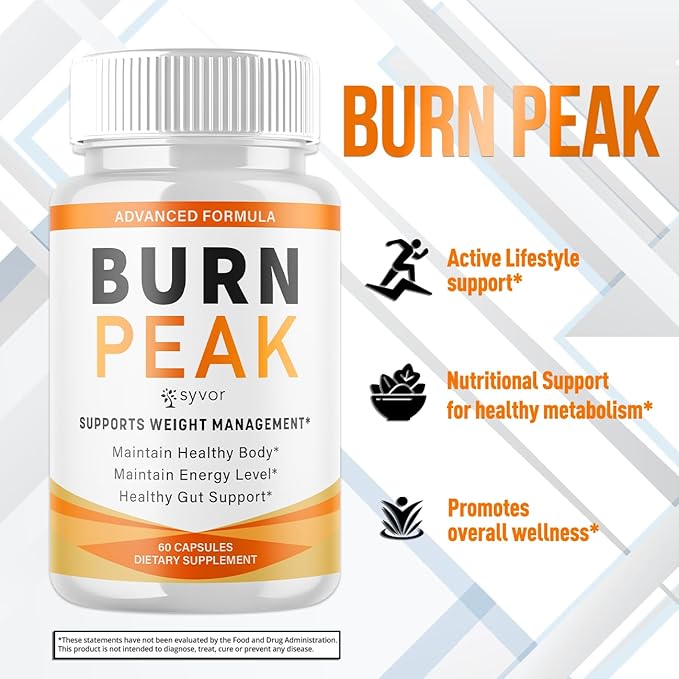 (3 Pack) Burn Peak Capsules Official Burnpeak Pink Salt Pills with All Natural Ingredients Advanced BurnPeak Health Supplement with Premium Vitamins for Active Lifestyle Support (180 Capsules)