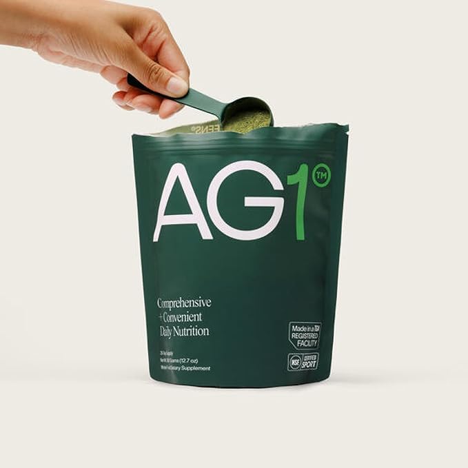 AG1 Greens Powder Refill Pouch – 75 Vitamins Multivitamin &amp Probiotic | Gut Health Support | Vegan Keto Gluten Free | Athletic Greens Supplement - Pouch Only Classic Formula