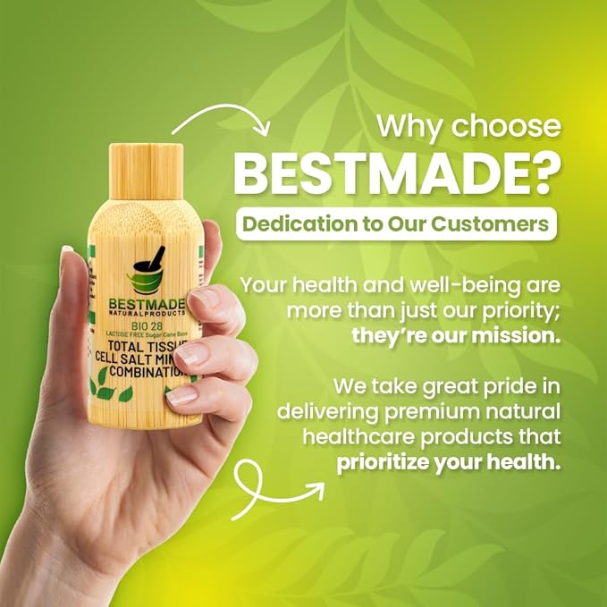 Bestmade Total Tissue Cell Salt Mineral Combination BIO28 Lactose-Free - Helps Body Absorb Nutrients Increases Energy Levels Improves Sleep Patterns and Restores Vitality Vegan 350 Pellets