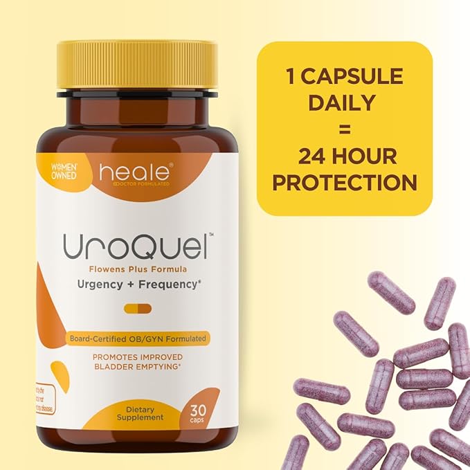 UroQuel - Natural Bladder Control Cranberry Supplement - Reduce Bathroom Urgency Frequency Incontinence with Flowens - OBGYN Formulated - Cranberry Pills for Women &amp Men - by Heale - 30 Capsule