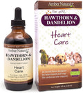 Amber NaturalZ Hawthorn &amp Dandelion Herbal Supplement for Dogs Cats Birds Rabbits and Guinea Pigs | Supports Heart Health Circulation and Fluid Balance | Natural Cardiovascular Care 4 FL Oz
