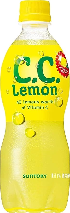 Japan C.C. Lemon 8 bottles Japanese Lemon Softdrinks by Suntory (500ml X 8 bottles)