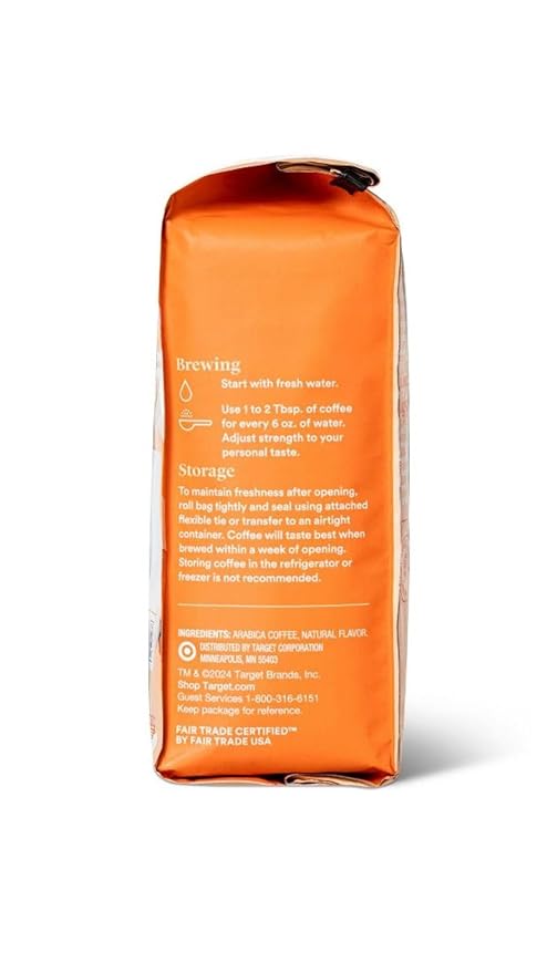 Naturally Flavored Orange Cream with Other Natural Flavors Light Roast Ground Coffee 12oz Good &amp Gather
