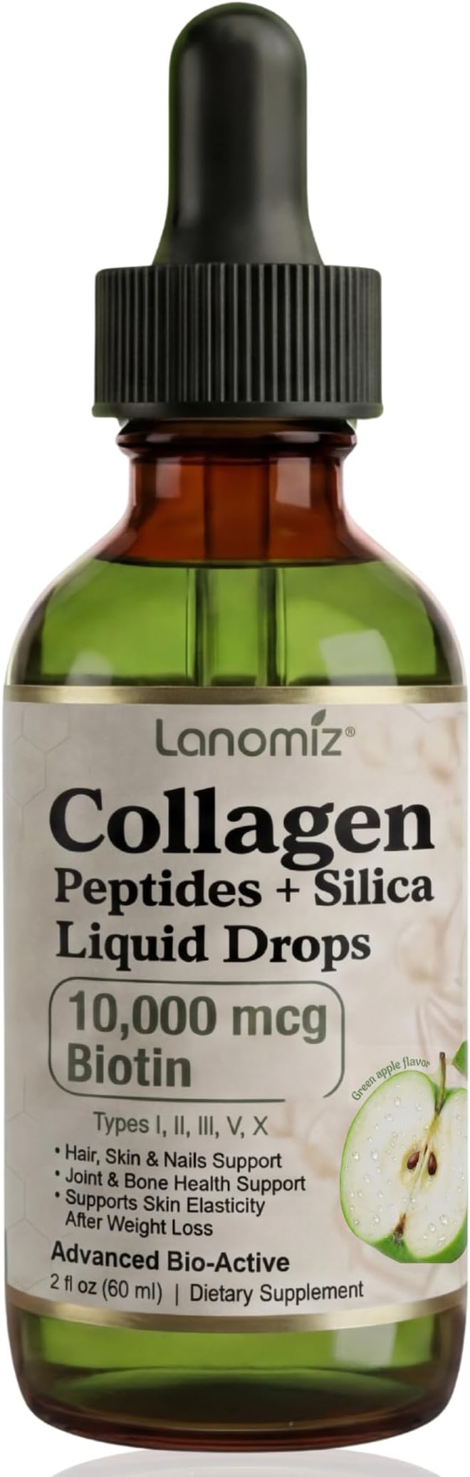 3 Pack Multi Collagen Peptides Liquid Drops Types（I II III V X） Hydrolyzed Collagen Peptides Collagen Proteins W. Hyaluronic Acid Biotin &amp Vitamin C for Hair Skin &amp Joint Gut Health