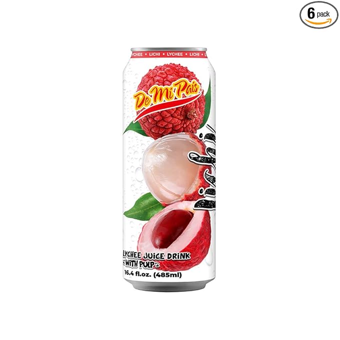 De Mi Pais Lychee Drink with Pulp 16oz / Bebida de Lichi con Pulpa 16oz (6)