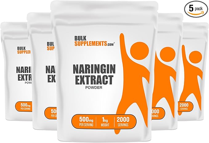 BulkSupplements.com Naringin Extract Powder - Sourced from Citrus Fruit Naringin Supplement - Herbal Supplement Gluten Free 500mg per Serving 5kg (11 lbs) (Pack of 5)