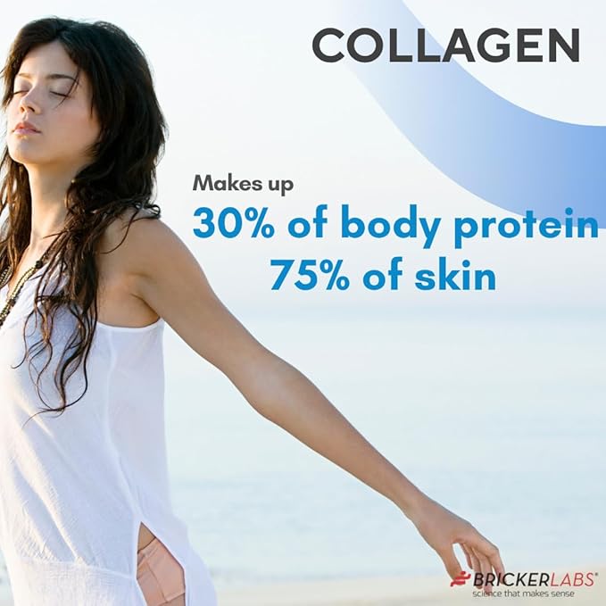 Bricker Labs Collagen for Men &amp Women - Type I III Hydrolized Collagen Supplement 750mg 1 Collagen Capsule Daily - 120 Servings