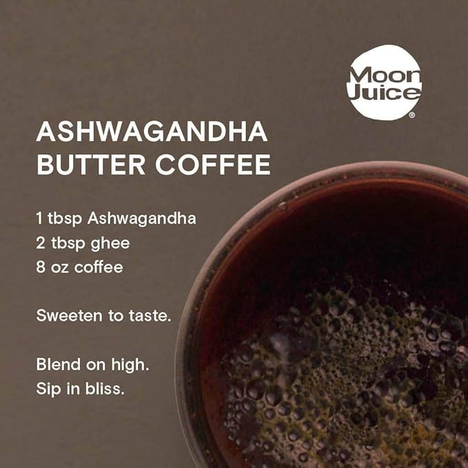 Moon Juice Organic Ashwagandha Supplement - Ashwagandha KSM-66 Root Powder Extract (15:1 Full-Spectrum) for Stress Focus &amp Mood - Vegan Non-GMO Gluten-Free - 1.3 oz 72 Servings