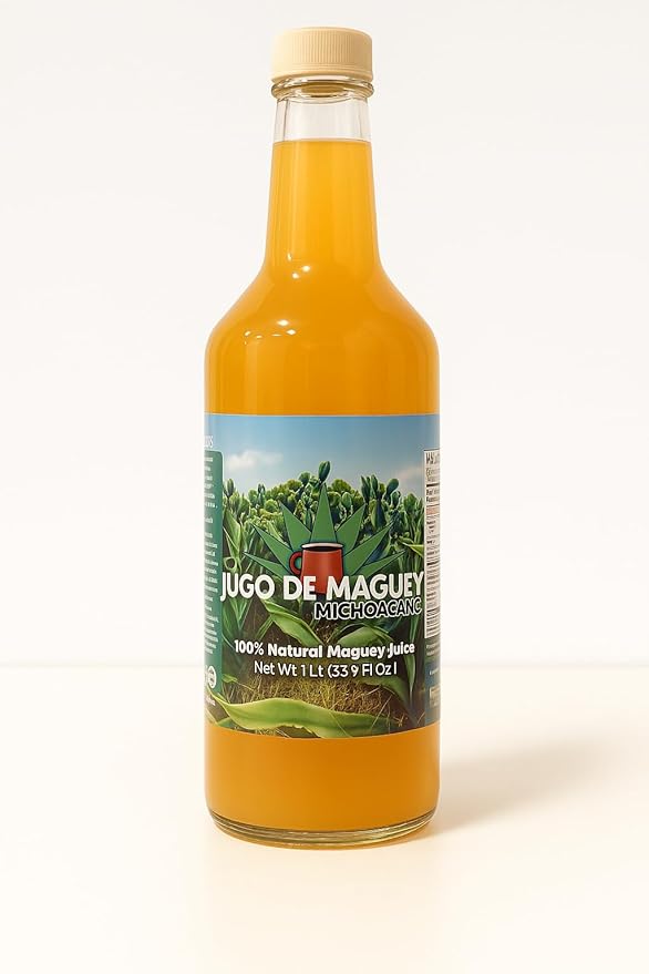 HERBALISTA Maguey Juice - Jugo De Maguey Tarasco Extract 33.3 Fl Oz (1 Liter) | All Natural 100% Juice | Jugo de Maguey de Michoacan Sabor Natural